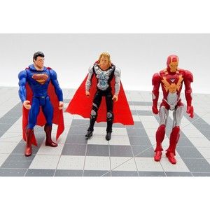 Superman Thor Ironman Action Figures 3.75 Inch Lot of 3